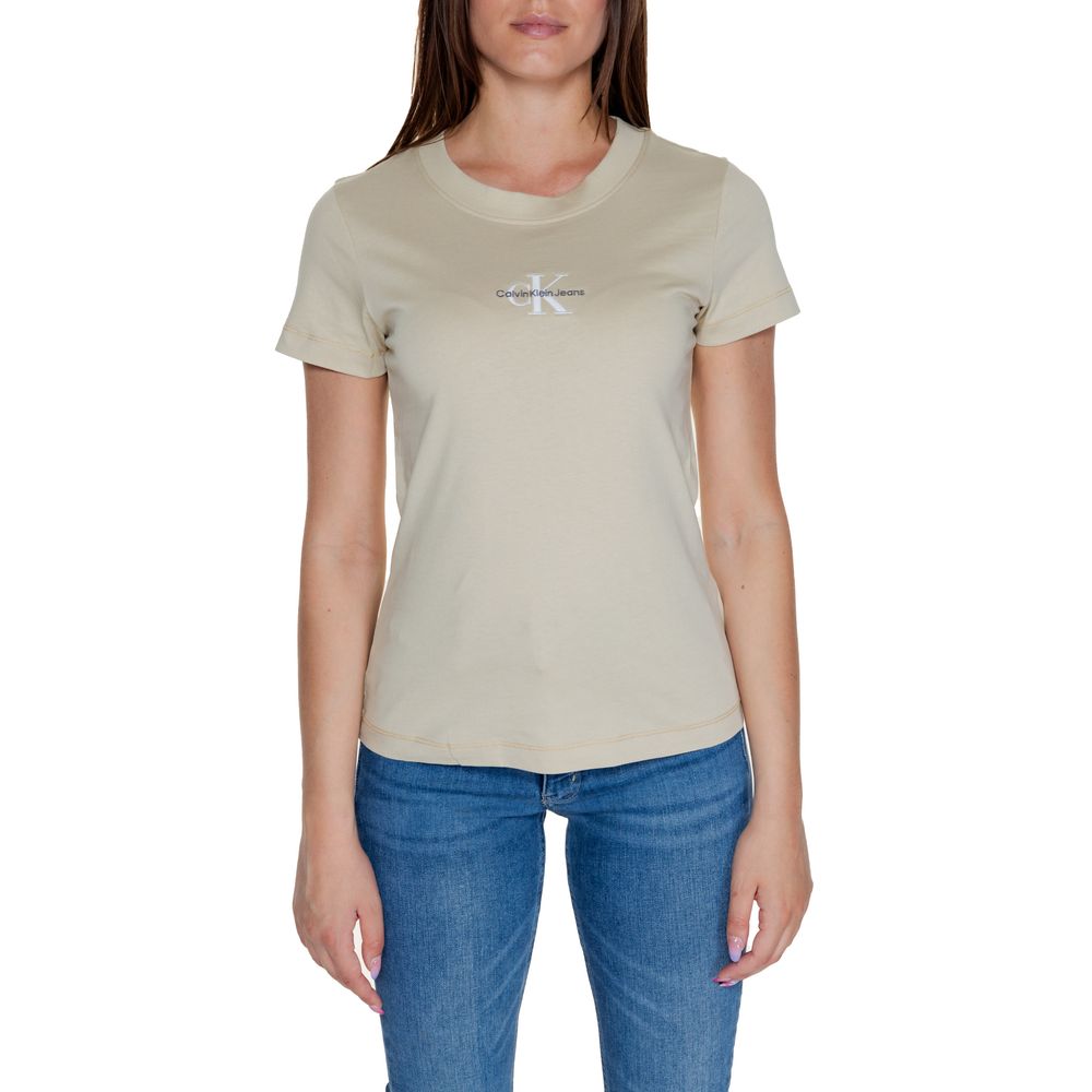 Calvin Klein Jeans Beige Cotton Rigenerato Tops &amp; T-Shirt