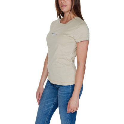 Calvin Klein Jeans Beige Cotton Rigenerato Tops &amp; T-Shirt