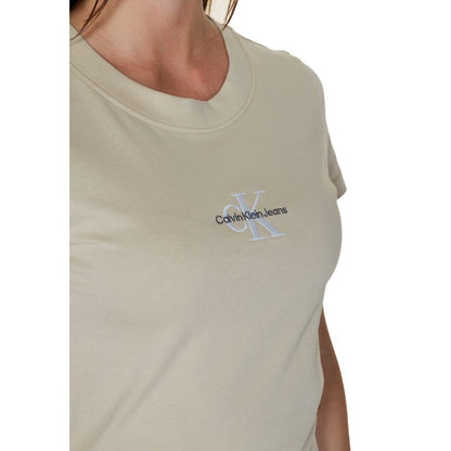 Calvin Klein Jeans Beige Cotton Rigenerato Tops &amp; T-Shirt