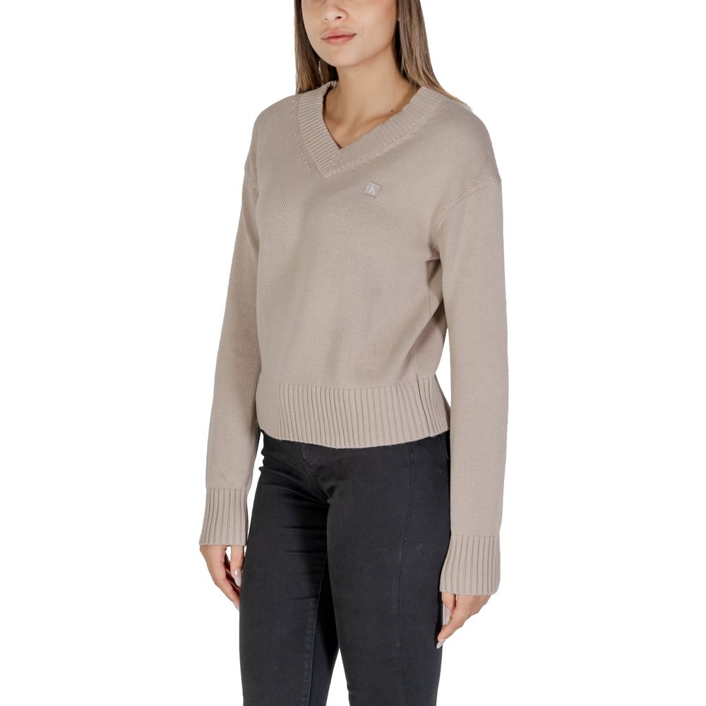 Calvin Klein Jeans Beige Cotton Sweater