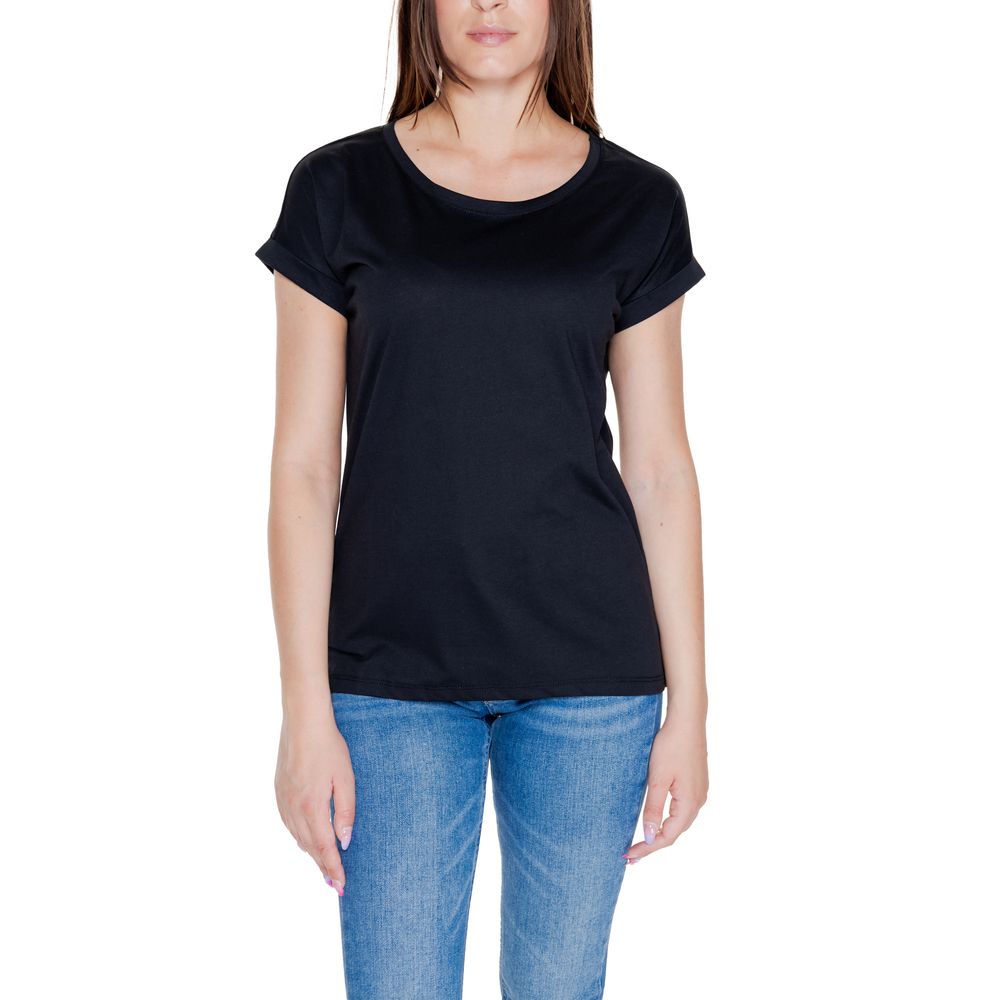 Vila Clothes Black Cotton Tops &amp; T-Shirt