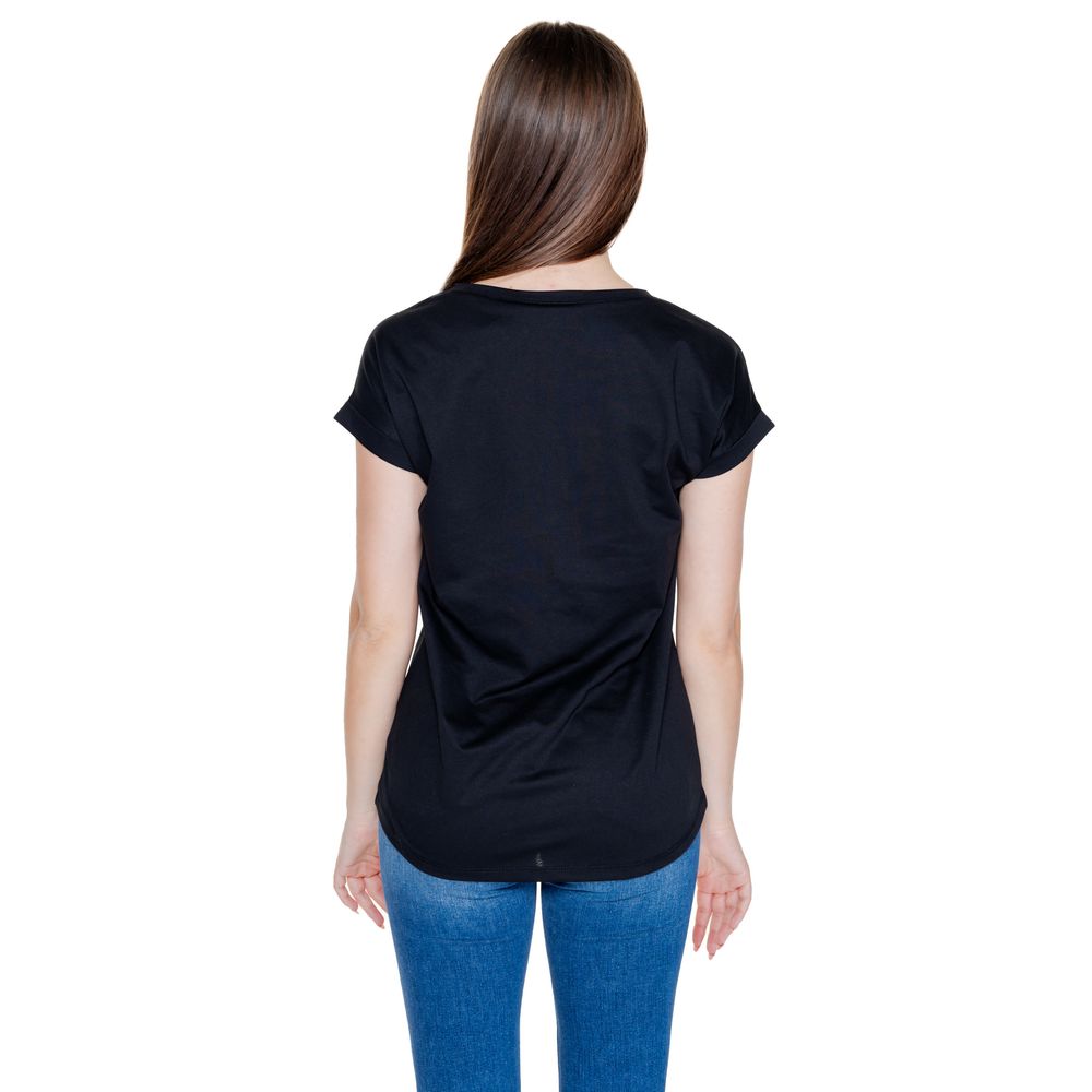 Vila Clothes Black Cotton Tops &amp; T-Shirt