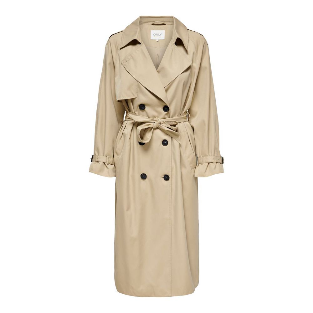 Only Beige Polyester Jackets &amp; Coat