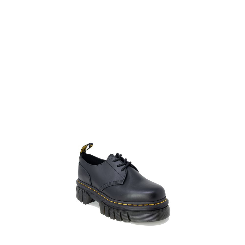 Dr. Martens Black Leather Flat Shoe