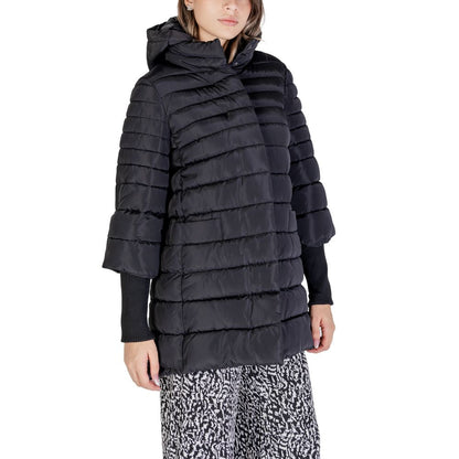 Sandro Ferrone Black Polyester Jackets &amp; Coat