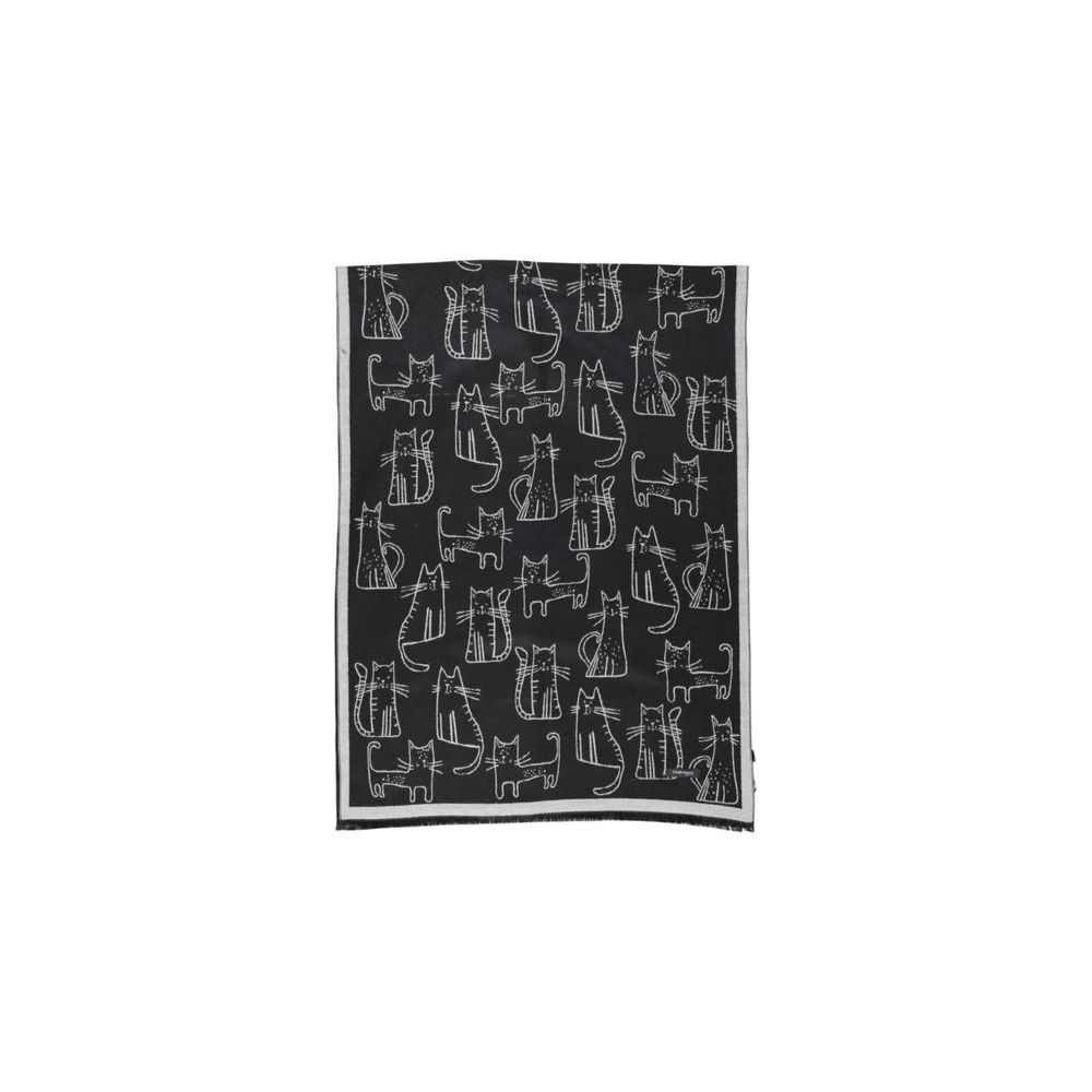 Sandro Ferrone Black Viscose Scarf