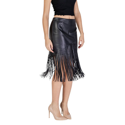 Vila Clothes Black Polyethylene Skirt