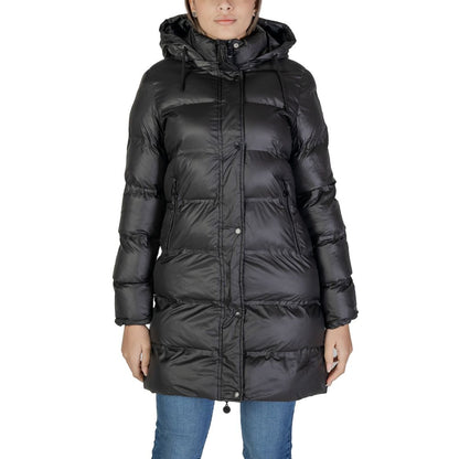 Sandro Ferrone Black Polyester Jackets &amp; Coat