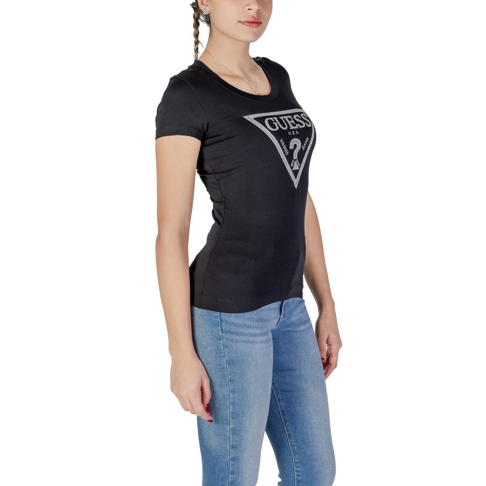 Guess Black Cotton Tops &amp; T-Shirt