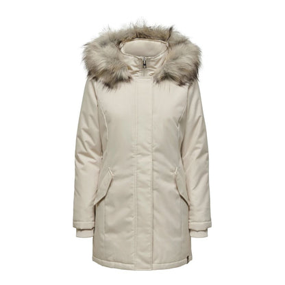 Only Beige Polyester Jackets &amp; Coat