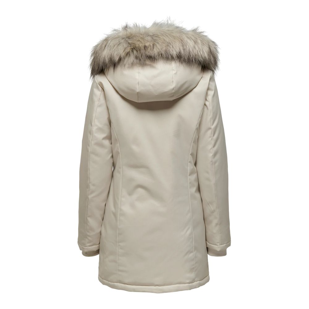 Only Beige Polyester Jackets &amp; Coat