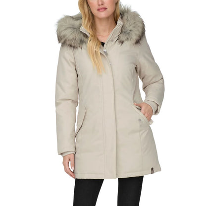 Only Beige Polyester Jackets &amp; Coat