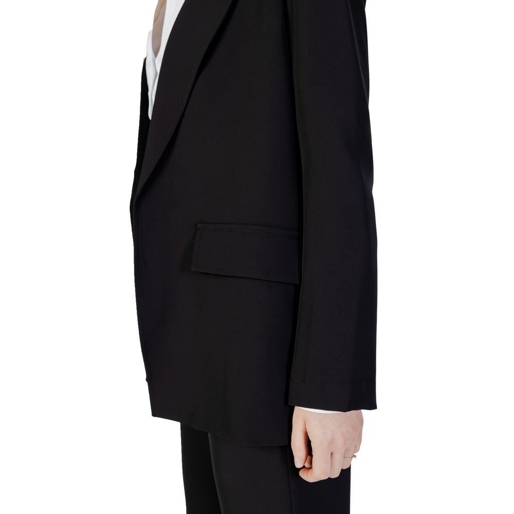 Sandro Ferrone Black Polyester Suits &amp; Blazer