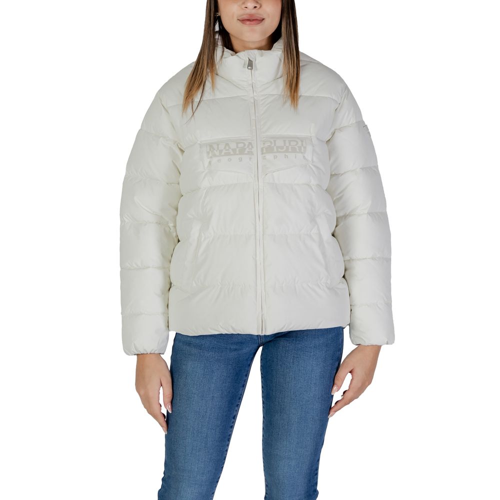 Napapijri White Polyester Jackets &amp; Coat