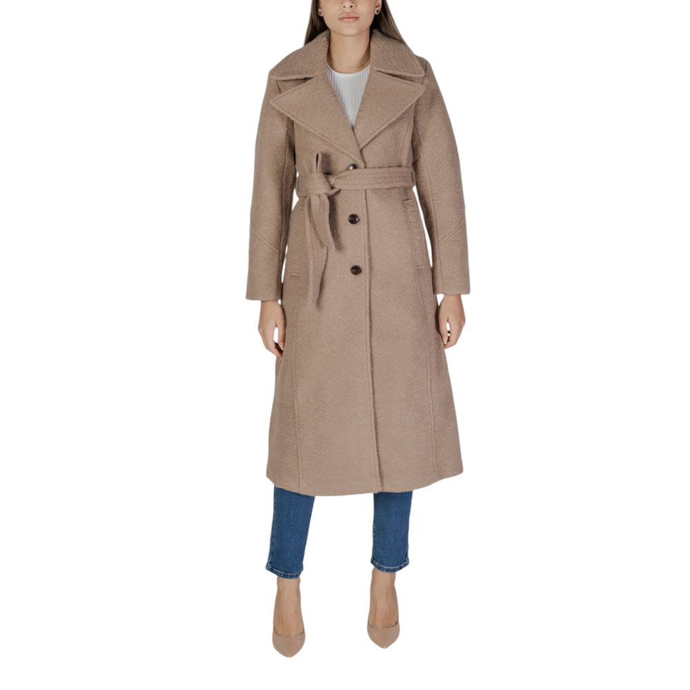 Vila Clothes Beige Polyester Jackets &amp; Coat