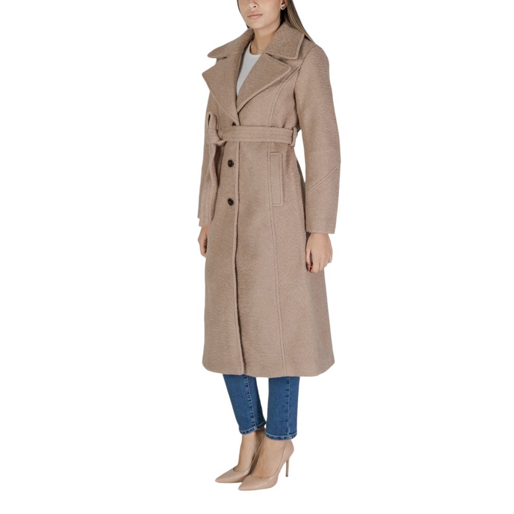 Vila Clothes Beige Polyester Jackets &amp; Coat