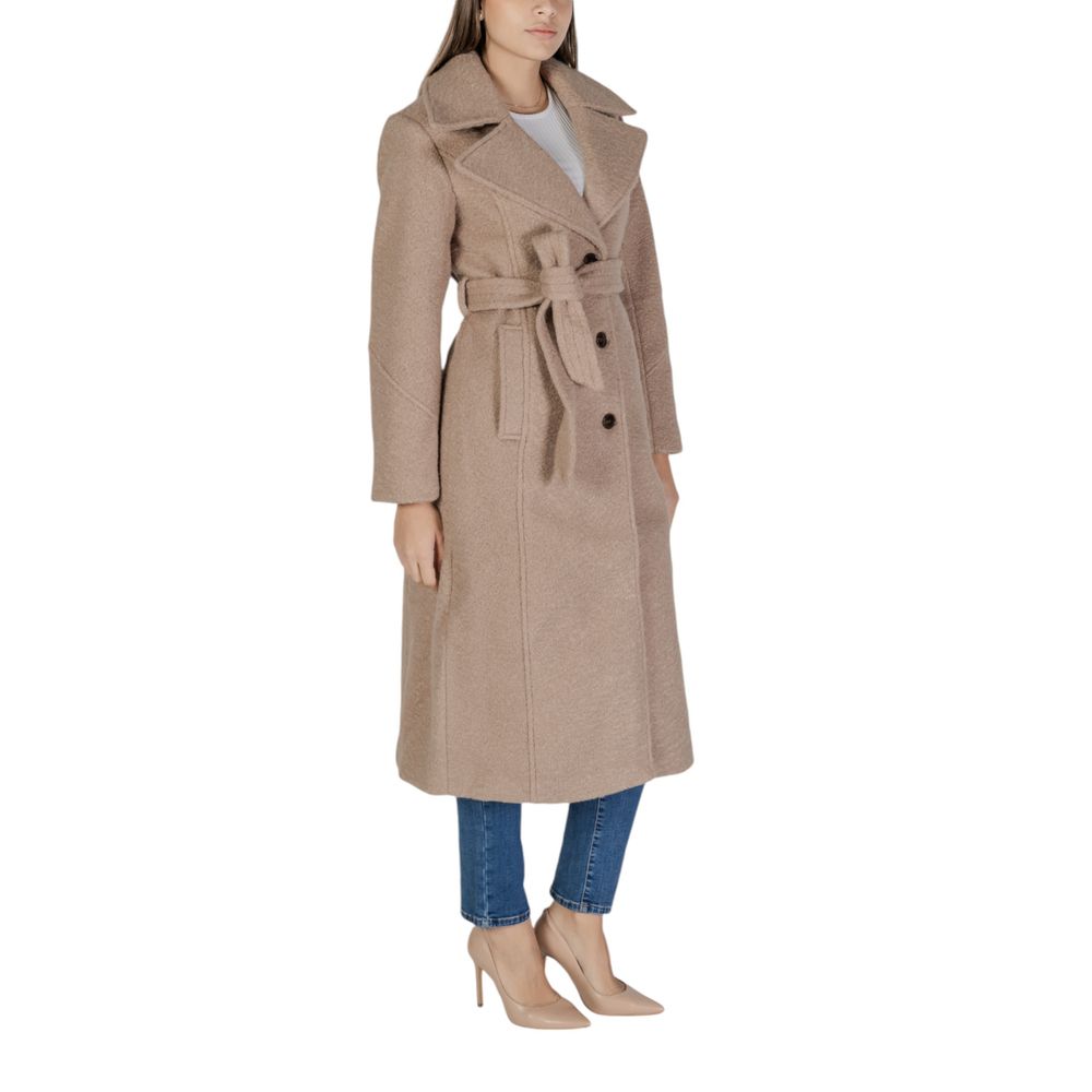 Vila Clothes Beige Polyester Jackets &amp; Coat