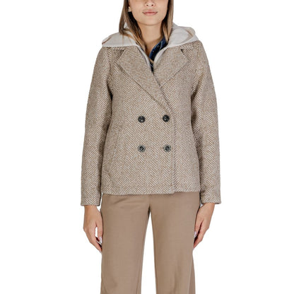 Street One Beige Polyester Jackets &amp; Coat