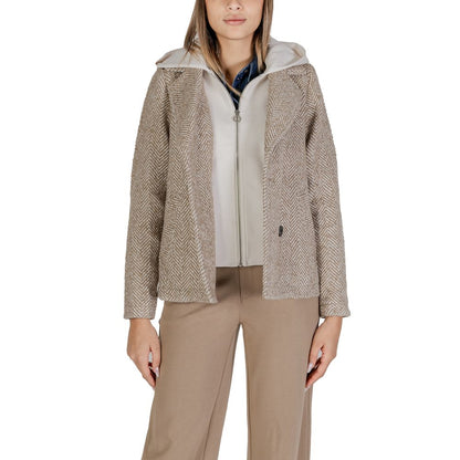 Street One Beige Polyester Jackets &amp; Coat