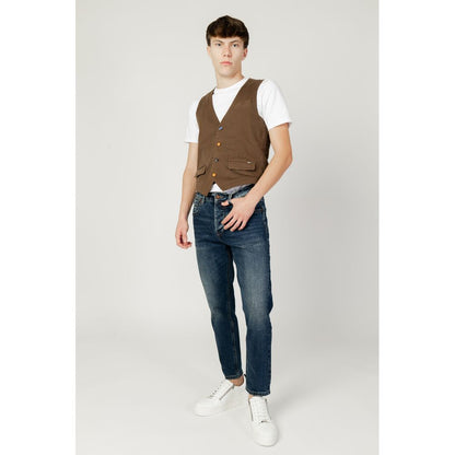 Gianni Lupo Brown Cotton Vest