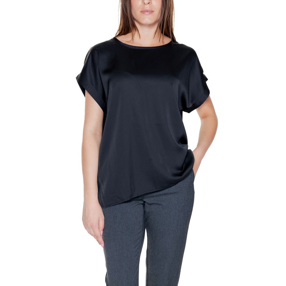 Vila Clothes Black Cotton Tops &amp; T-Shirt