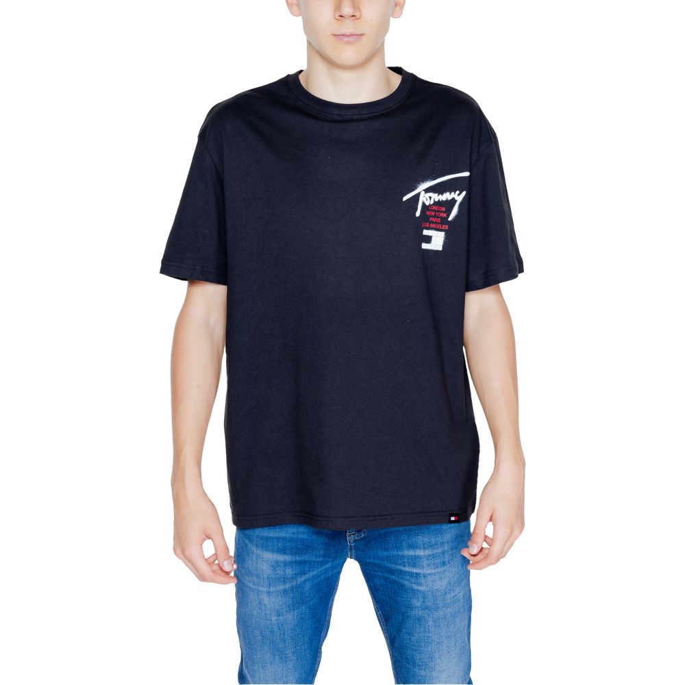 Tommy Hilfiger Jeans Black Cotton Rigenerato T-Shirt