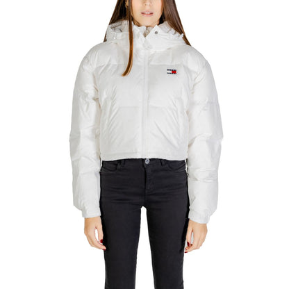 Tommy Hilfiger Jeans White Recycled Polyester Jackets &amp; Coat