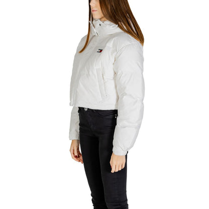 Tommy Hilfiger Jeans White Recycled Polyester Jackets &amp; Coat