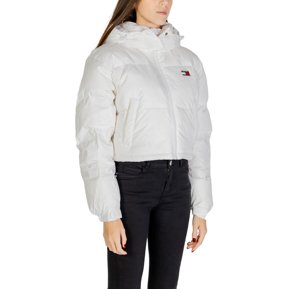 Tommy Hilfiger Jeans White Recycled Polyester Jackets &amp; Coat