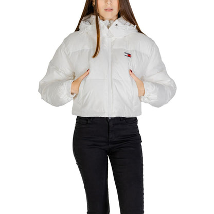 Tommy Hilfiger Jeans White Recycled Polyester Jackets &amp; Coat