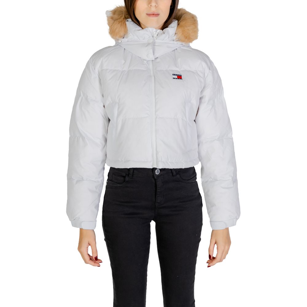 Tommy Hilfiger Jeans White Recycled Polyester Jackets &amp; Coat