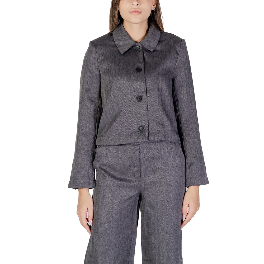 Jacqueline De Yong Gray Polyester Suits &amp; Blazer