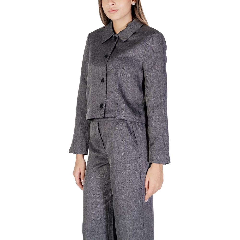 Jacqueline De Yong Gray Polyester Suits &amp; Blazer