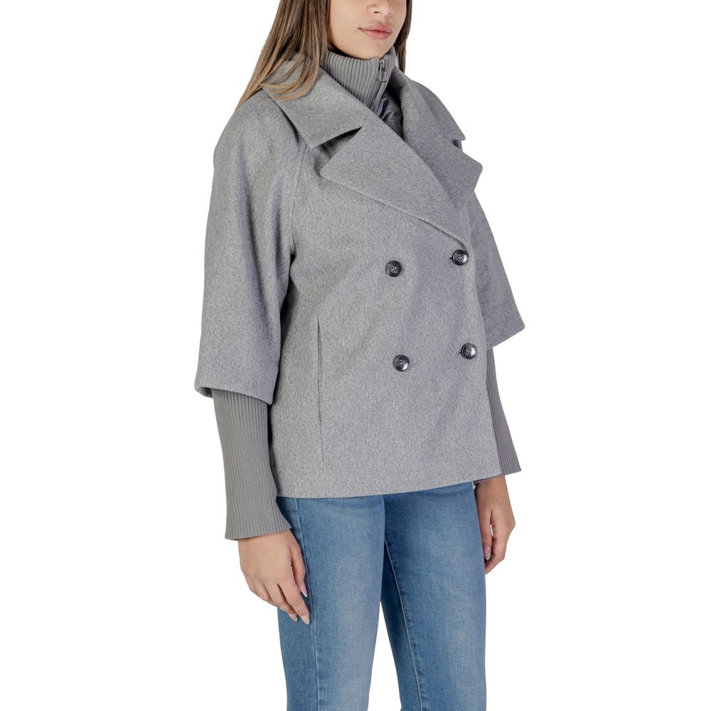 Jacqueline De Yong Gray Polyester Jackets &amp; Coat