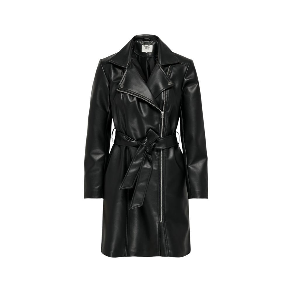 Jacqueline De Yong Black Polyethylene Jackets &amp; Coat