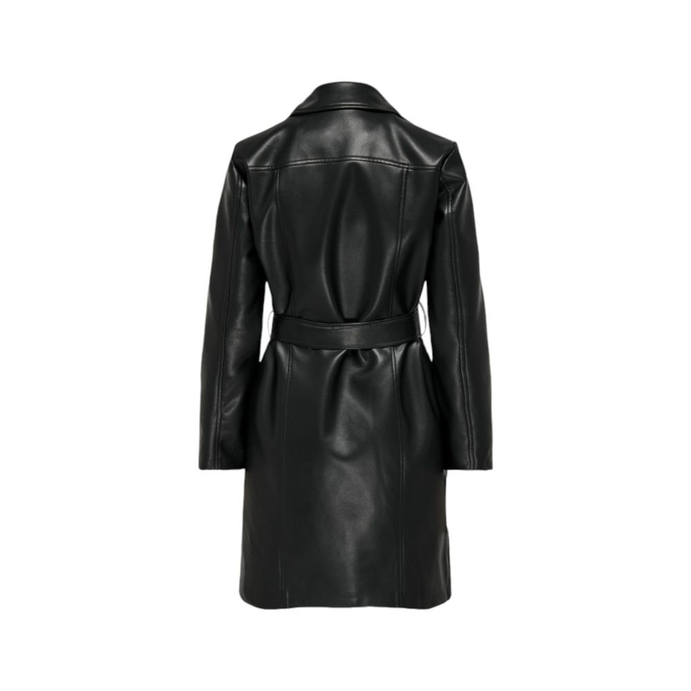 Jacqueline De Yong Black Polyethylene Jackets &amp; Coat