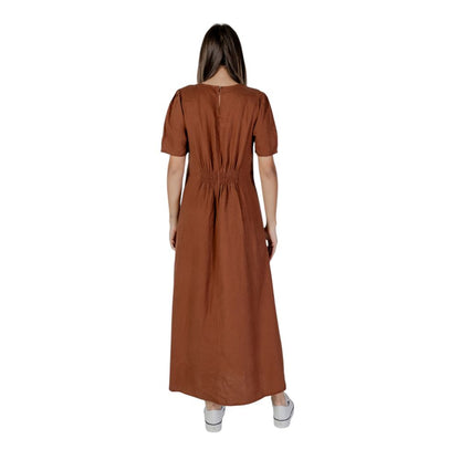 B.Young Brown Linen Dress