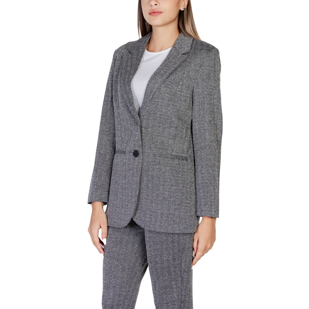 ICHI Black Polyester Suits &amp; Blazer