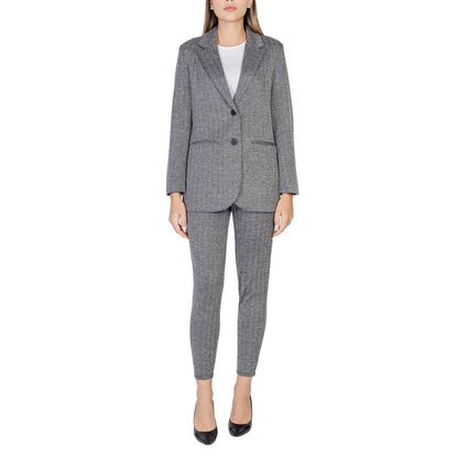 ICHI Black Polyester Suits &amp; Blazer