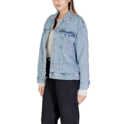 Vero Moda Light Blue Cotton Jackets &amp; Coat