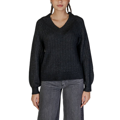 Jacqueline De Yong Black Recycled Polyester Sweater