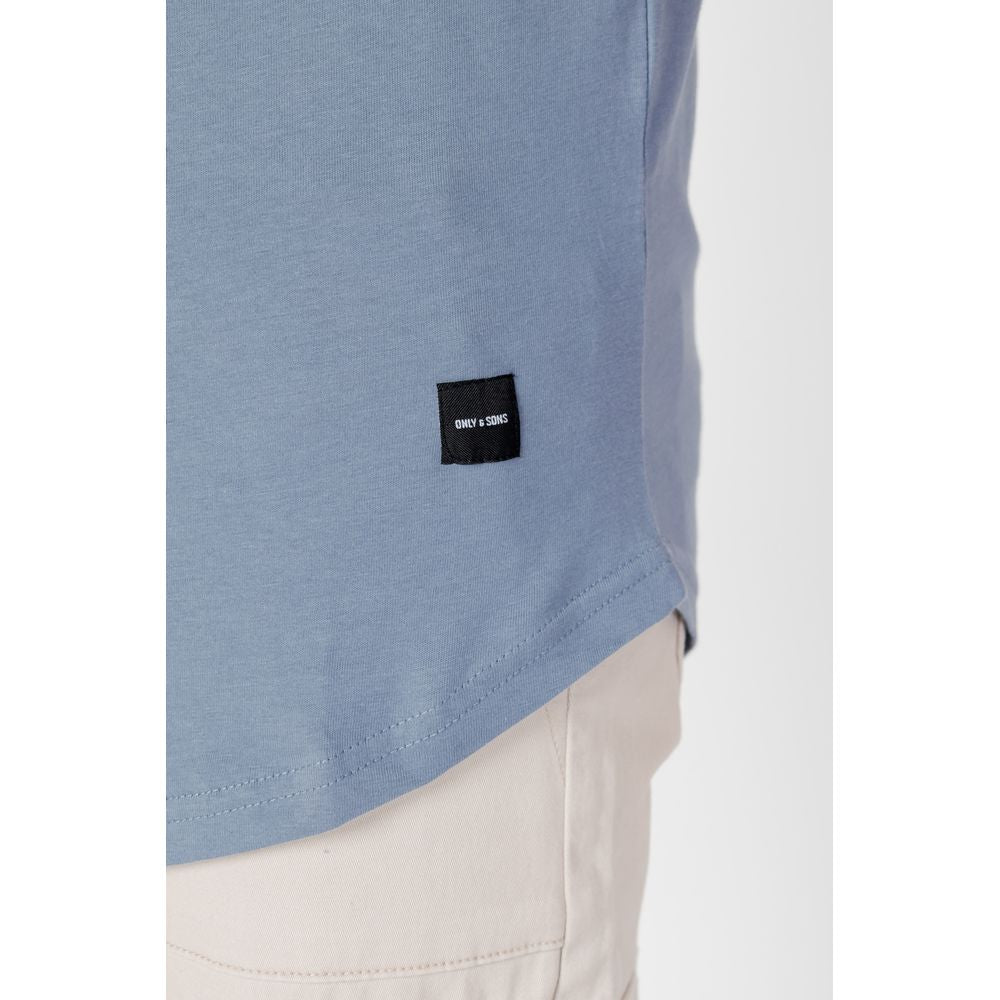 Only &amp; Sons Blue Cotton T-Shirt