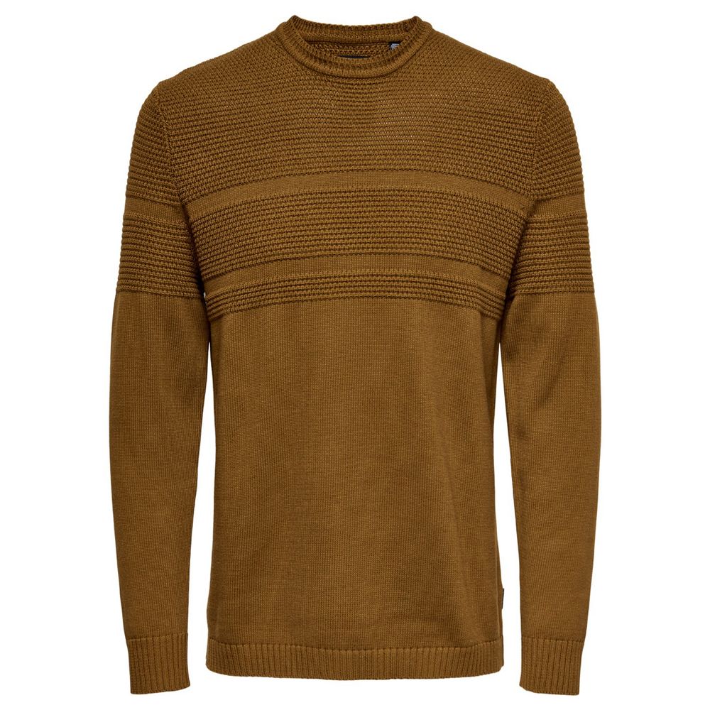 Only &amp; Sons Brown Cotton Sweater