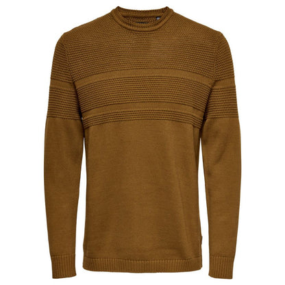 Only &amp; Sons Brown Cotton Sweater