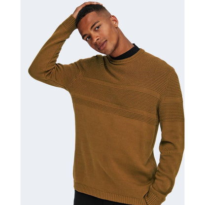 Only &amp; Sons Brown Cotton Sweater