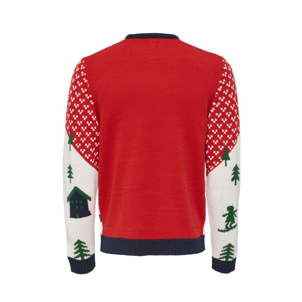 Only &amp; Sons Red Acrylic Sweater