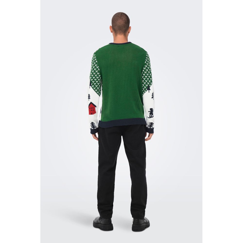 Only &amp; Sons Green Acrylic Sweater