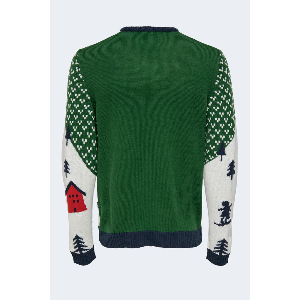 Only &amp; Sons Green Acrylic Sweater