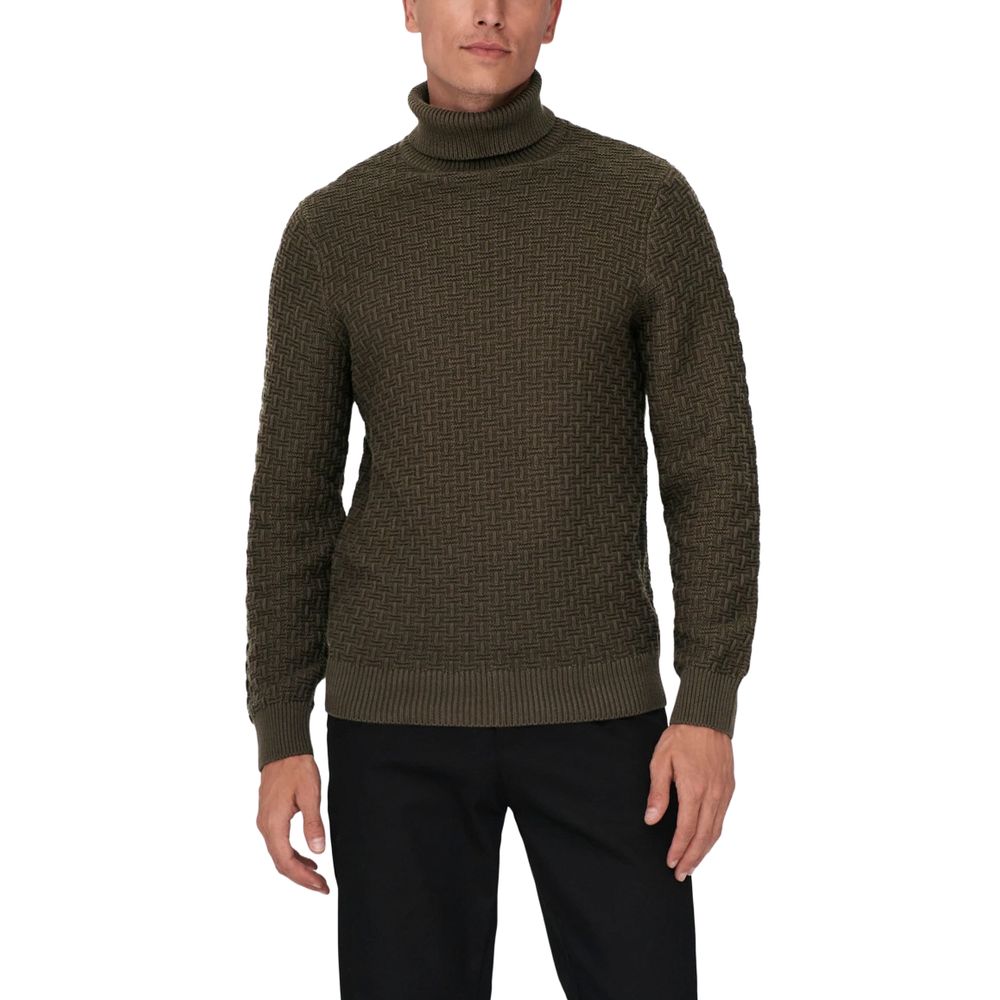 Only &amp; Sons Brown Cotton Sweater