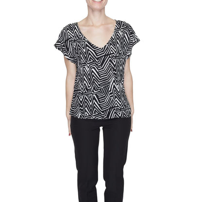 Jacqueline De Yong Black And White Viscose Tops &amp; T-Shirt